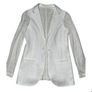 100% Capri White Linen Blazer Womens Size Small